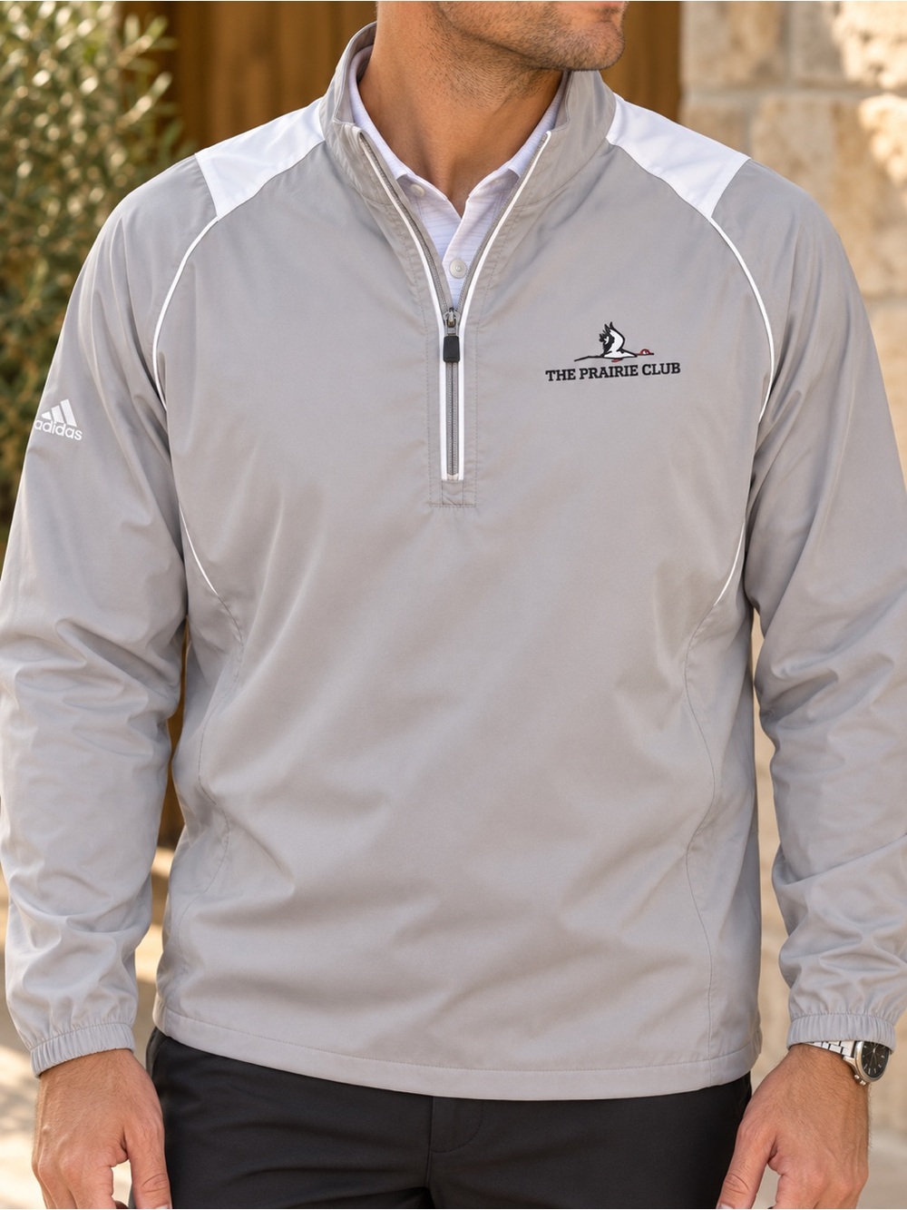 Adidas Golf ClimaProof The Prairie Club XL Gray 1/4 Zip Wind Pullover #901